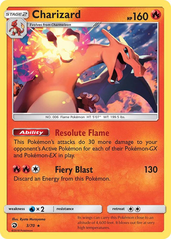Charizard - 3/70 (Let's Play, Eevee!) - Deck Exclusives (PR) NM *FOIL*