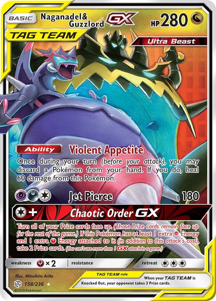 Naganadel & Guzzlord GX - SM - Cosmic Eclipse (SM12) NM *FOIL*