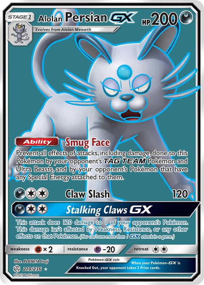 Alolan Persian GX (Full Art) - SM - Cosmic Eclipse (SM12) LP *FOIL*