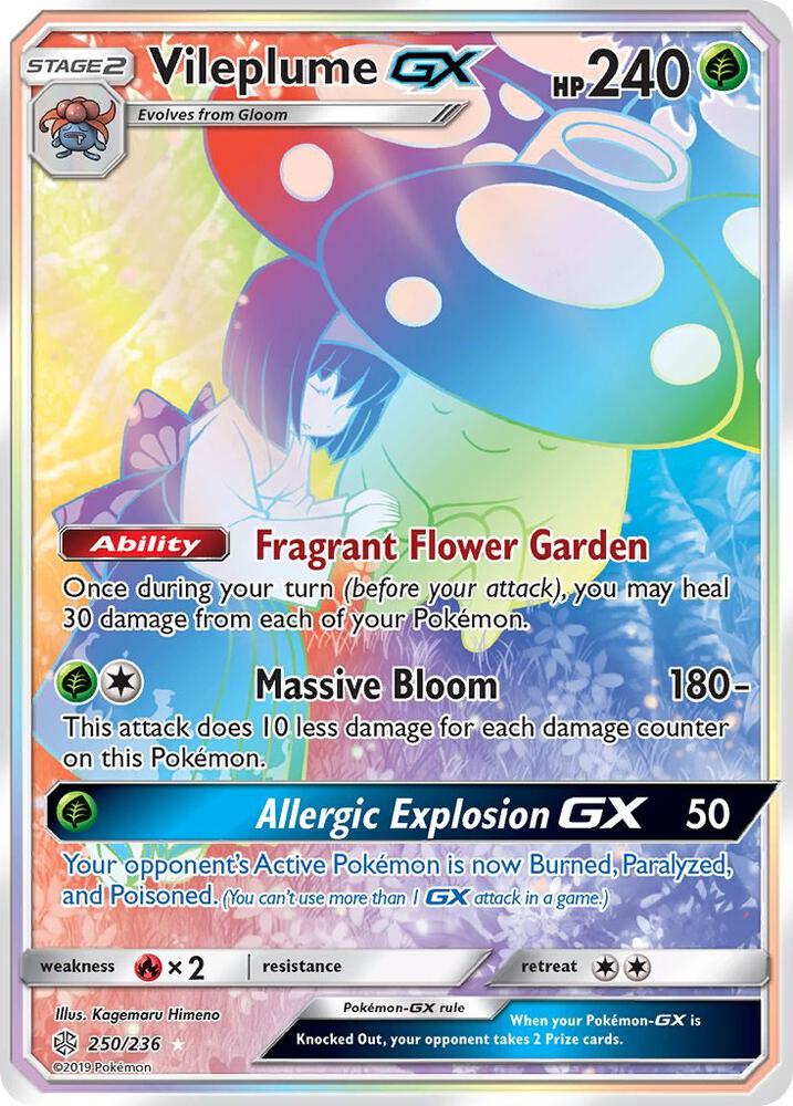 Vileplume GX (Secret) - SM - Cosmic Eclipse (SM12) LP *FOIL*