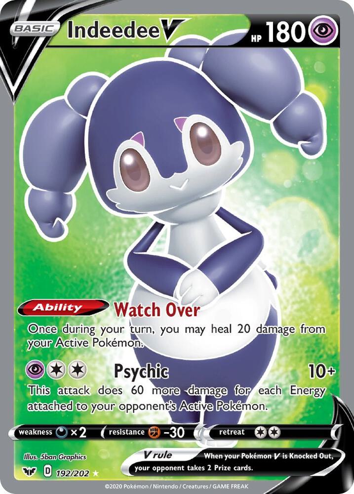Indeedee V (Full Art) - SWSH01: Sword & Shield Base Set (SWSH01) NM *FOIL*