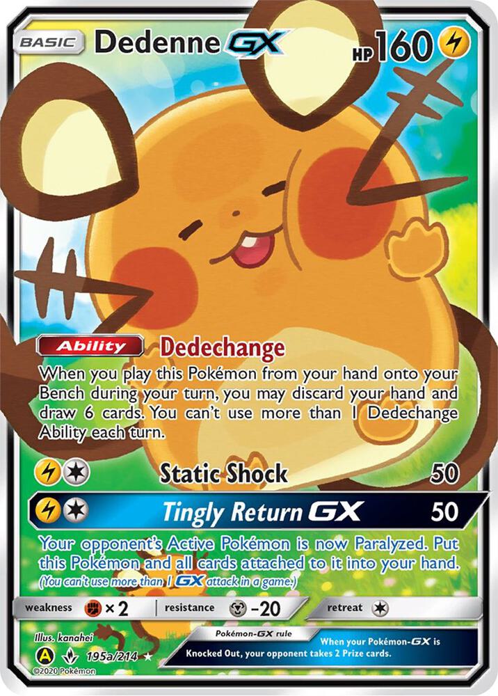 Dedenne GX - 195a/214 - Alternate Art Promos (PR) NM *FOIL*