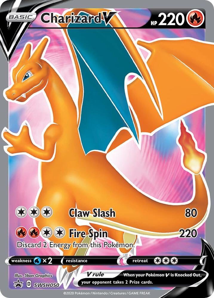 Charizard V - SWSH050 - SWSH: Sword & Shield Promo Cards (SWSD) NM *FOIL*