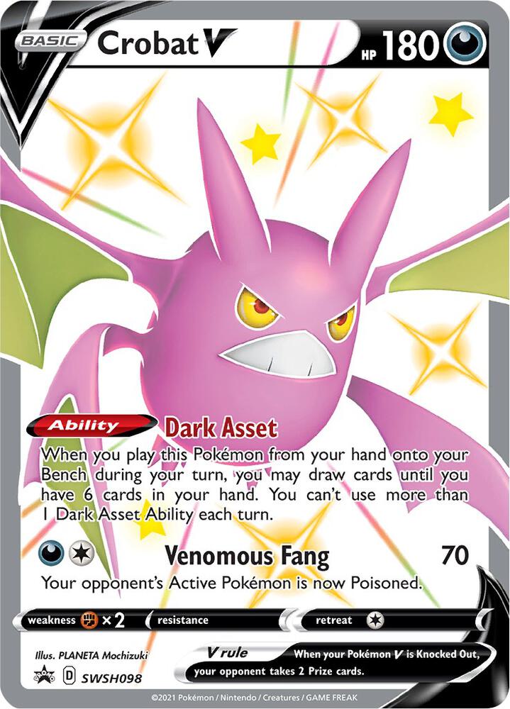 Crobat V - SWSH098 - SWSH: Sword & Shield Promo Cards (SWSD) NM *FOIL*