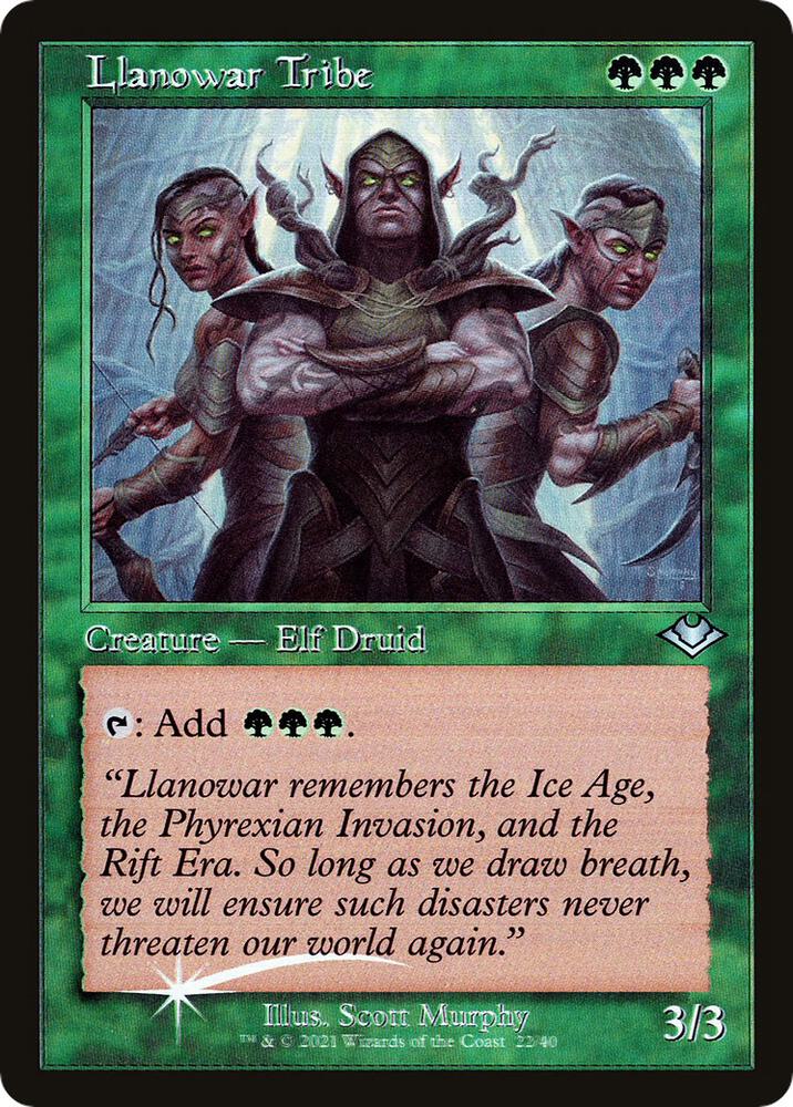 Llanowar Tribe (Retro Frame) - Modern Horizons (MH1) NM *FOIL*