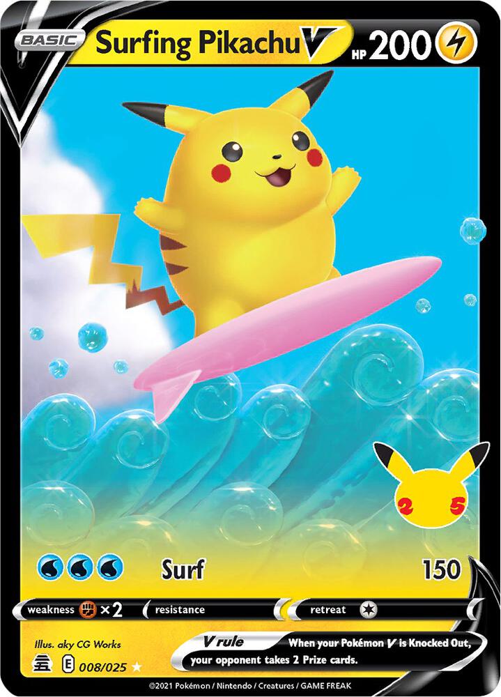 Surfing Pikachu V - Celebrations (CLB) NM *FOIL*
