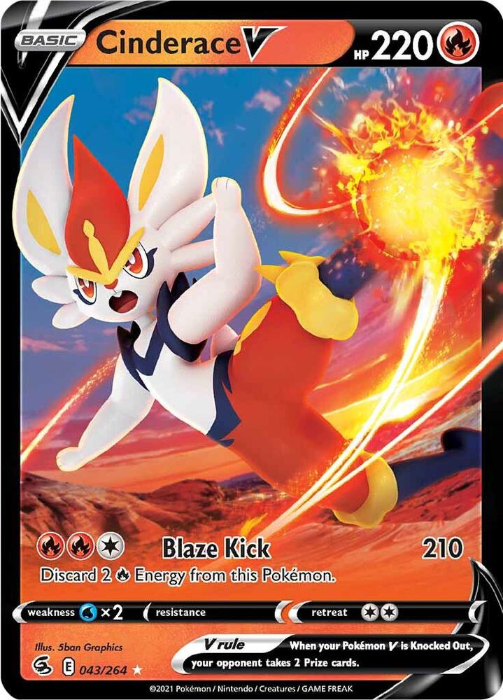 Cinderace V (43) - SWSH08: Fusion Strike (SWSH08) NM *FOIL*