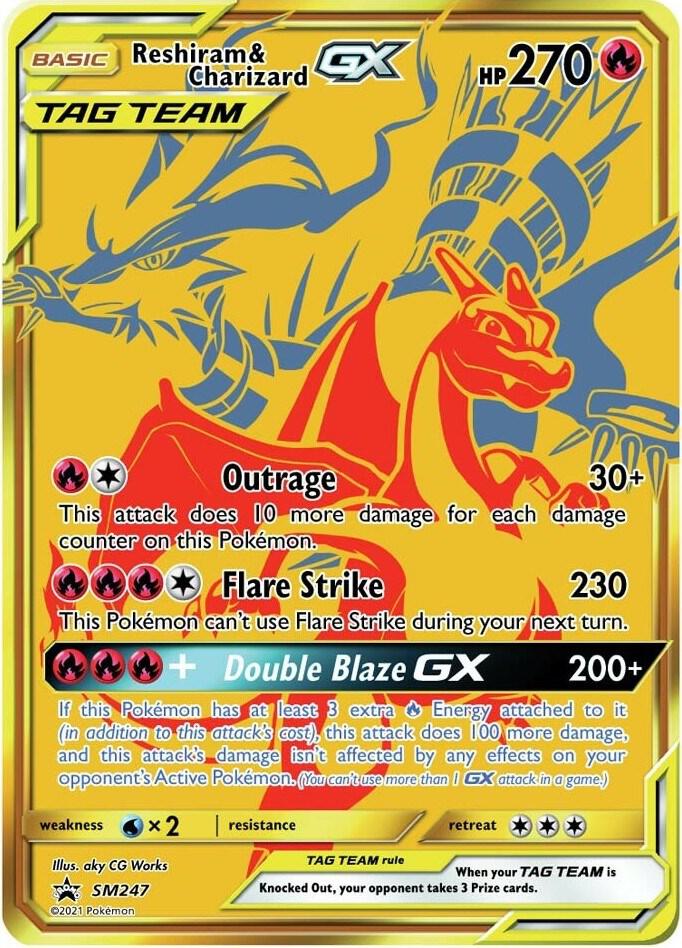 Reshiram & Charizard GX - SM247 - SM Promos (SMP) NM *FOIL*