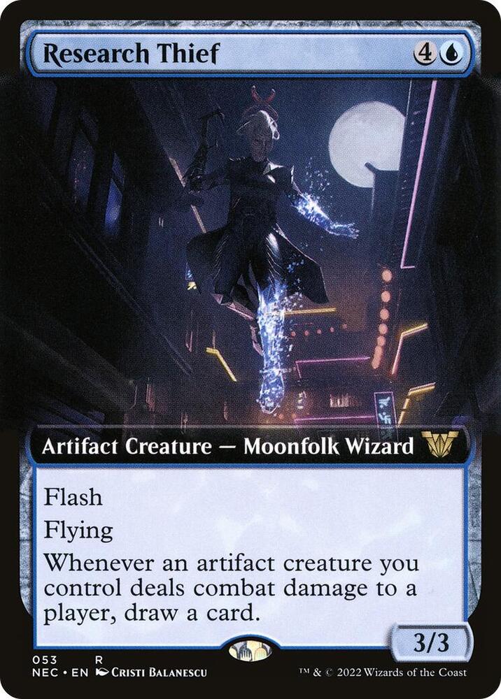 Research Thief (Extended Art) - Commander: Kamigawa: Neon Dynasty (NEC) NM