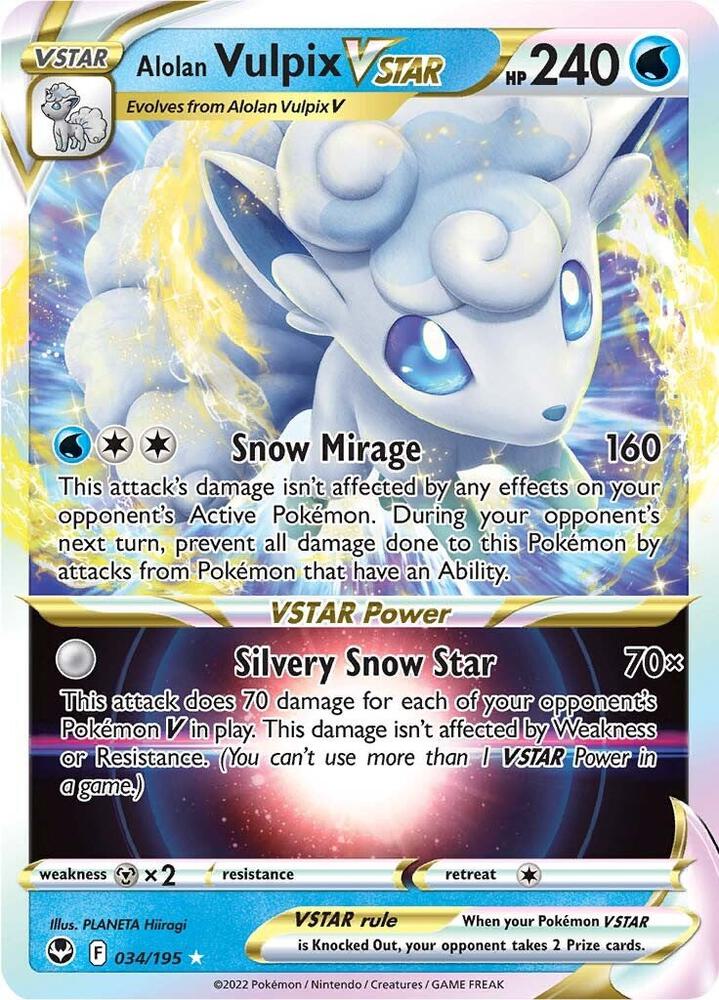 Alolan Vulpix VSTAR - SWSH12: Silver Tempest (SWSH12) NM *FOIL*