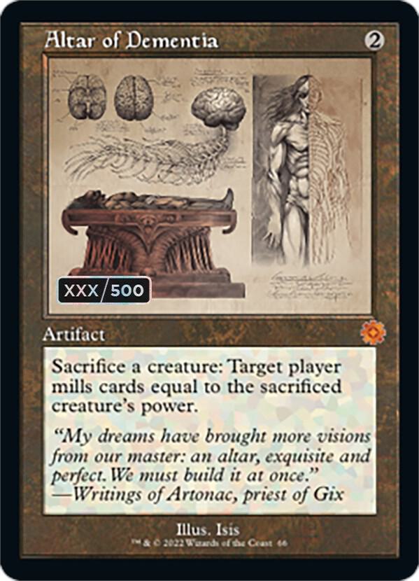 Altar of Dementia (Schematic) (Serial Numbered) - The Brothers' War: Retro Frame Artifacts (BRR) NM *FOIL*