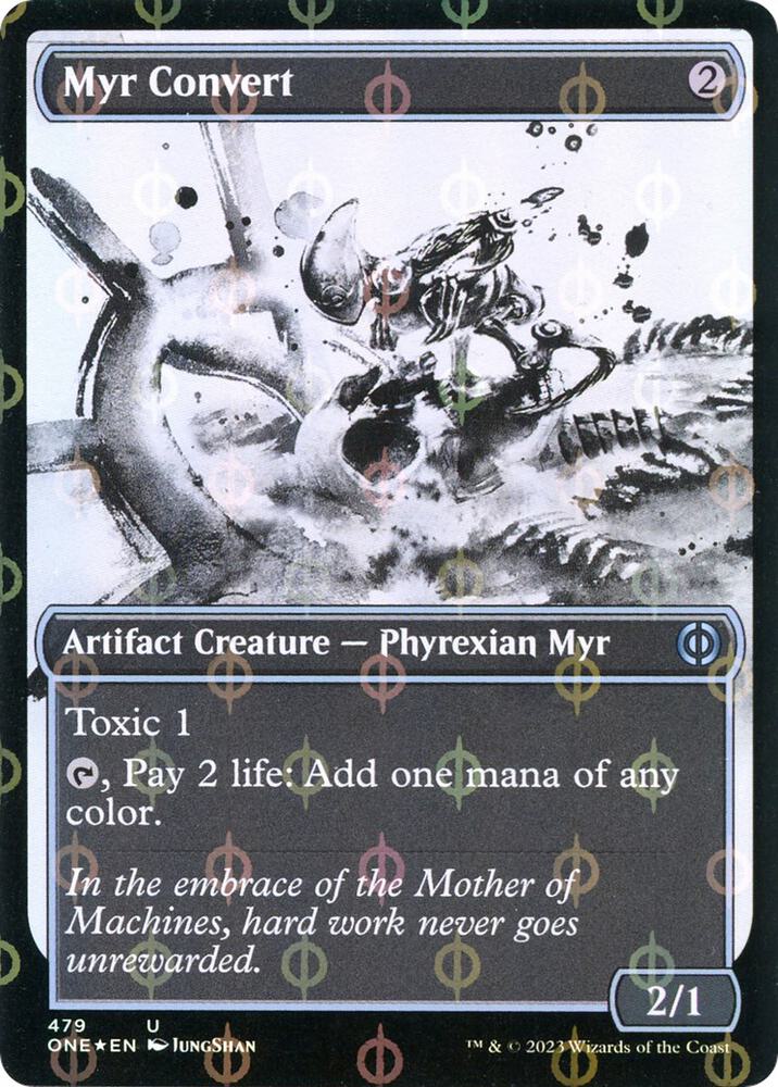 Myr Convert (Showcase) (Step-and-Compleat Foil) - Phyrexia: All Will Be One (ONE) NM *FOIL*
