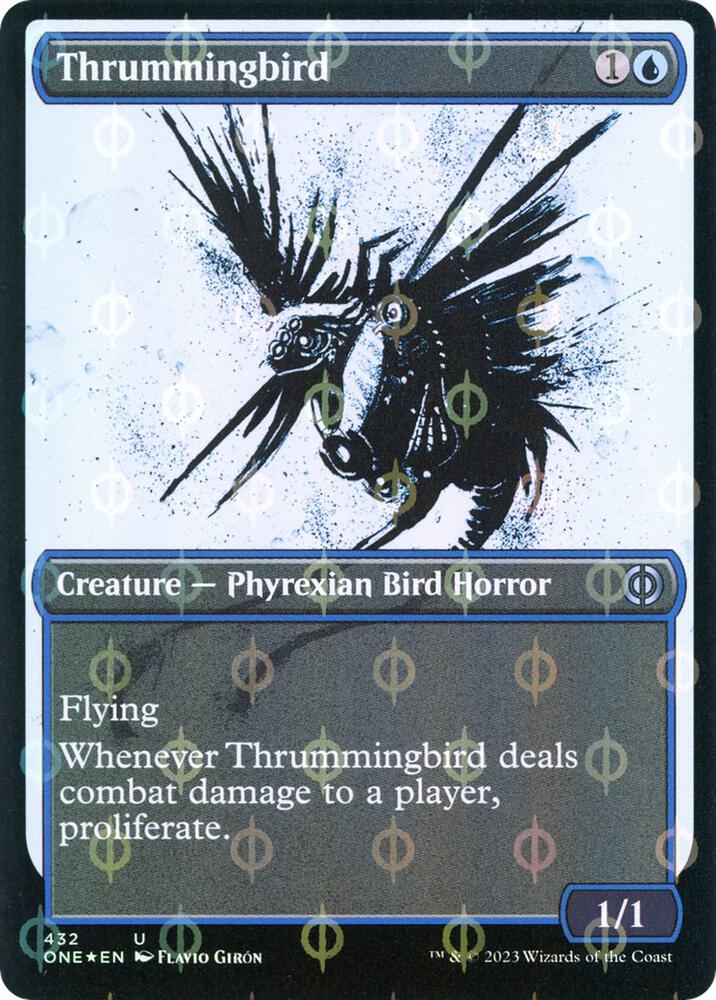 Thrummingbird (Showcase) (Step-and-Compleat Foil) - Phyrexia: All Will Be One (ONE) NM *FOIL*