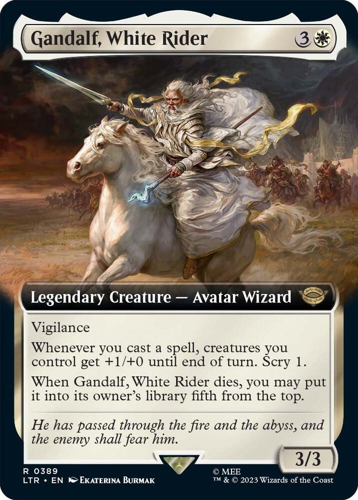 Gandalf, White Rider (Extended Art) - Universes Beyond: The Lord of the Rings: Tales of Middle-earth (LTR) NM