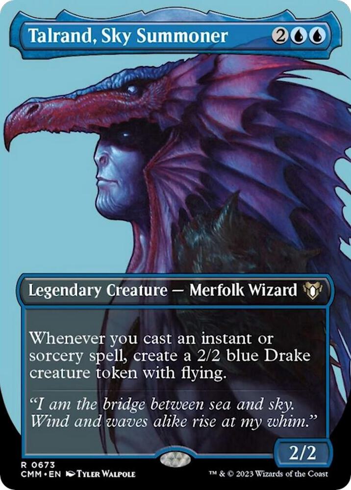 Talrand, Sky Summoner (Borderless) - Commander Masters (CMM) NM