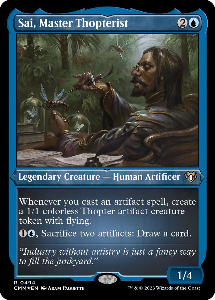 Sai, Master Thopterist (Foil Etched) - Commander Masters (CMM) NM *FOIL*