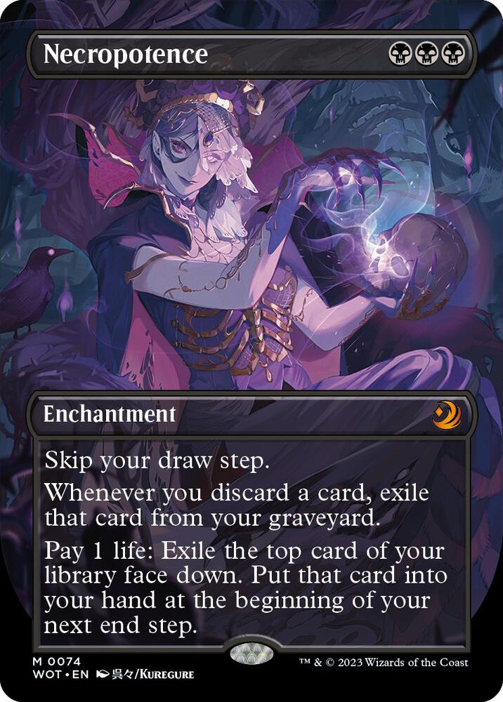 Necropotence (Anime Borderless) - Wilds of Eldraine: Enchanting Tales (WOT) NM