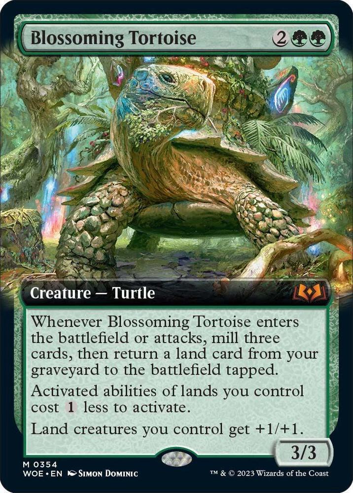 Blossoming Tortoise (Extended Art) - Wilds of Eldraine (WOE) NM *FOIL*