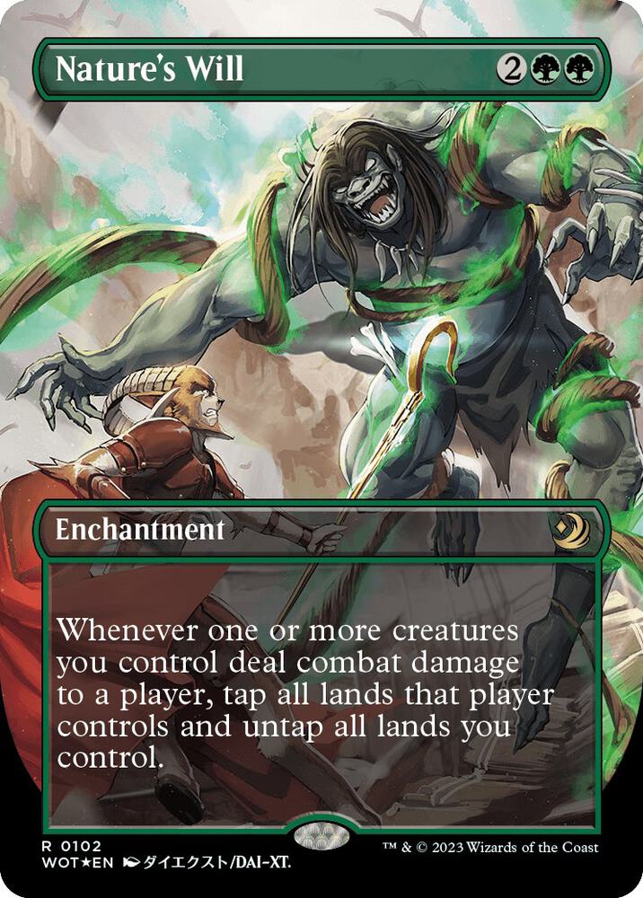Nature's Will (Anime Borderless) (Confetti Foil) - Wilds of Eldraine: Enchanting Tales (WOT) NM *FOIL*