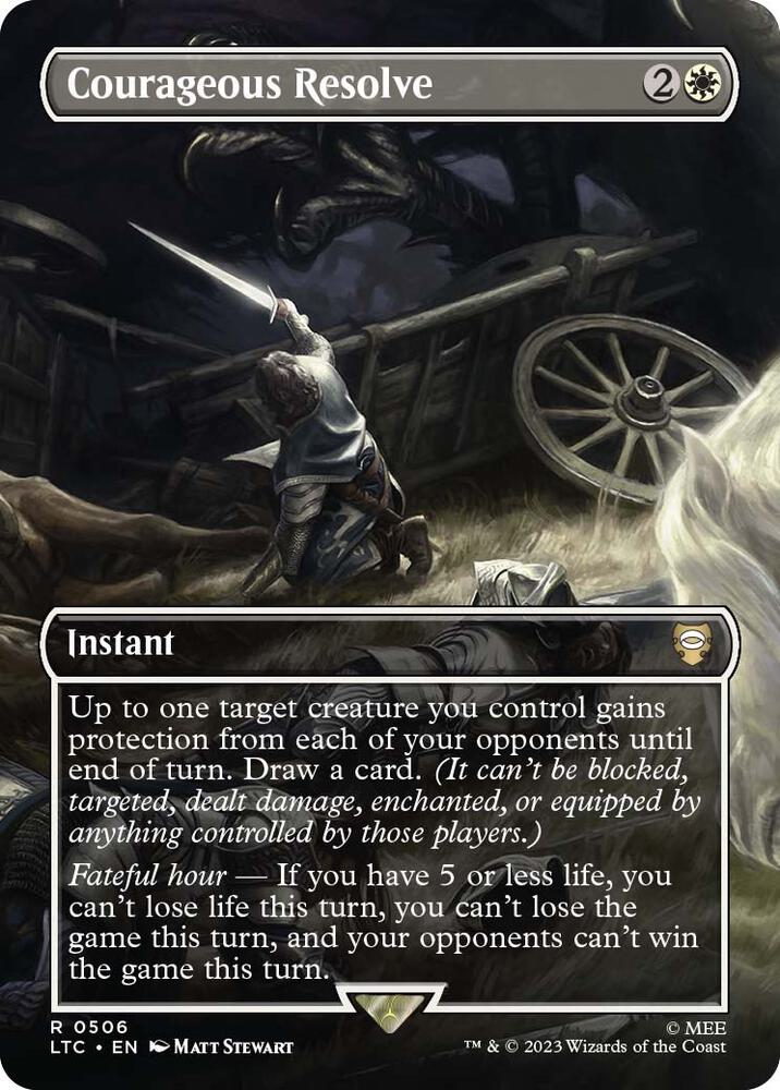 Courageous Resolve (Borderless) - Commander: The Lord of the Rings: Tales of Middle-earth (LTC) NM