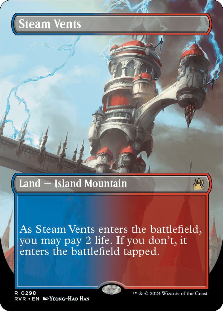Steam Vents (Borderless) - Ravnica Remastered (RVR) NM *FOIL*