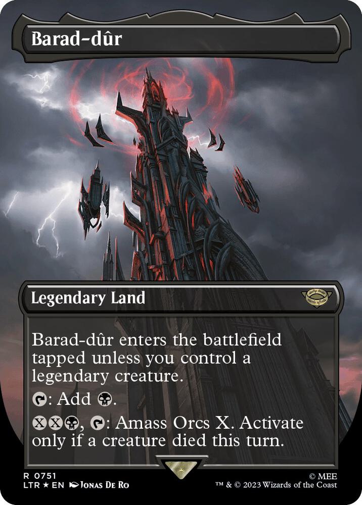 Barad-dur (0751) (Borderless) (Surge Foil) - Universes Beyond: The Lord of the Rings: Tales of Middle-earth (LTR) NM *FOIL*