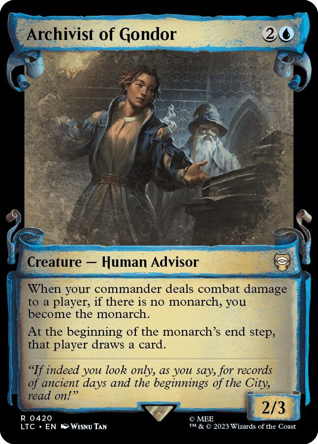 Archivist of Gondor (Showcase Scrolls) - Commander: The Lord of the Rings: Tales of Middle-earth (LTC) NM