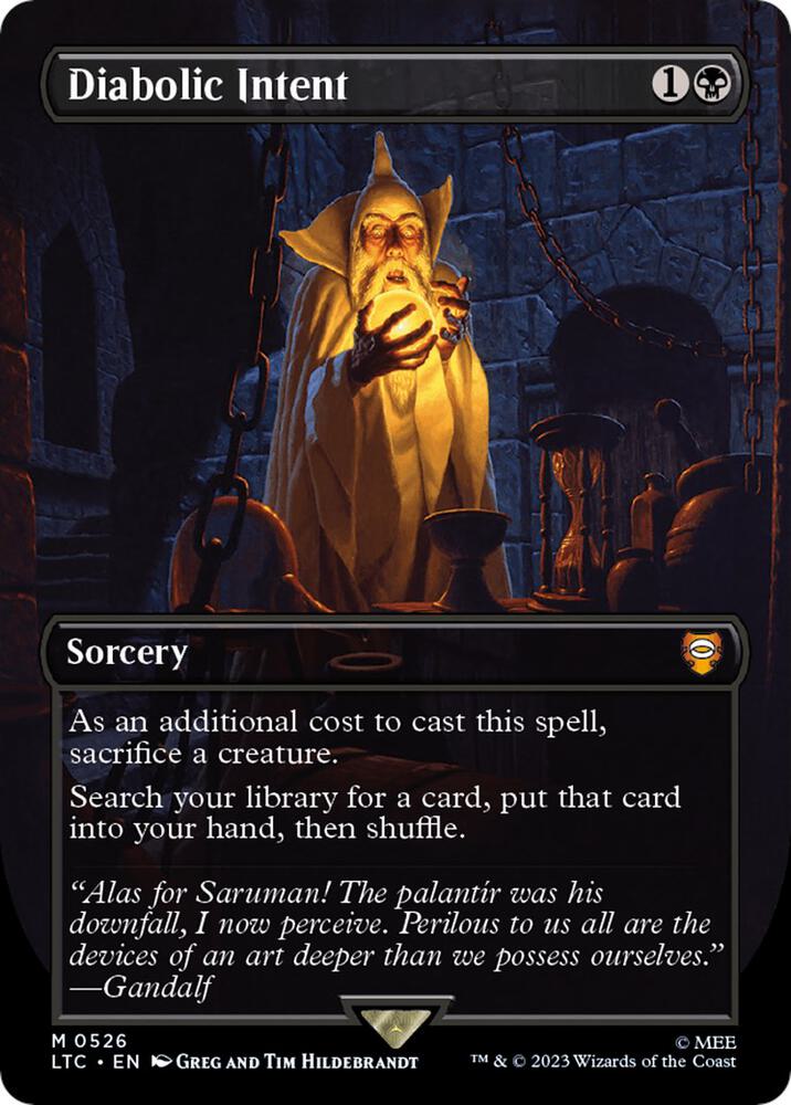 Diabolic Intent (Borderless) - Commander: The Lord of the Rings: Tales of Middle-earth (LTC) NM *FOIL*