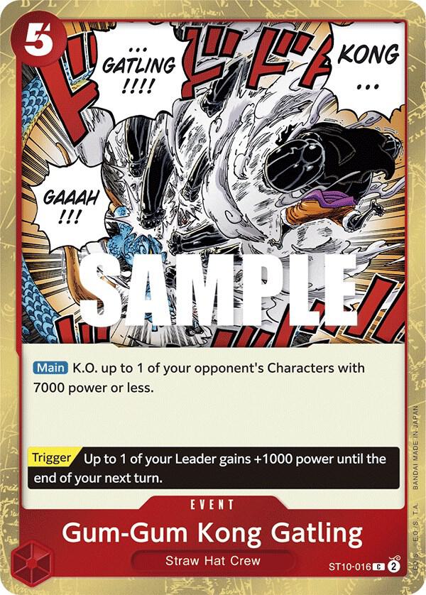 Gum-Gum Kong Gatling - Ultra Deck: The Three Captains (ST-10) NM *FOIL*