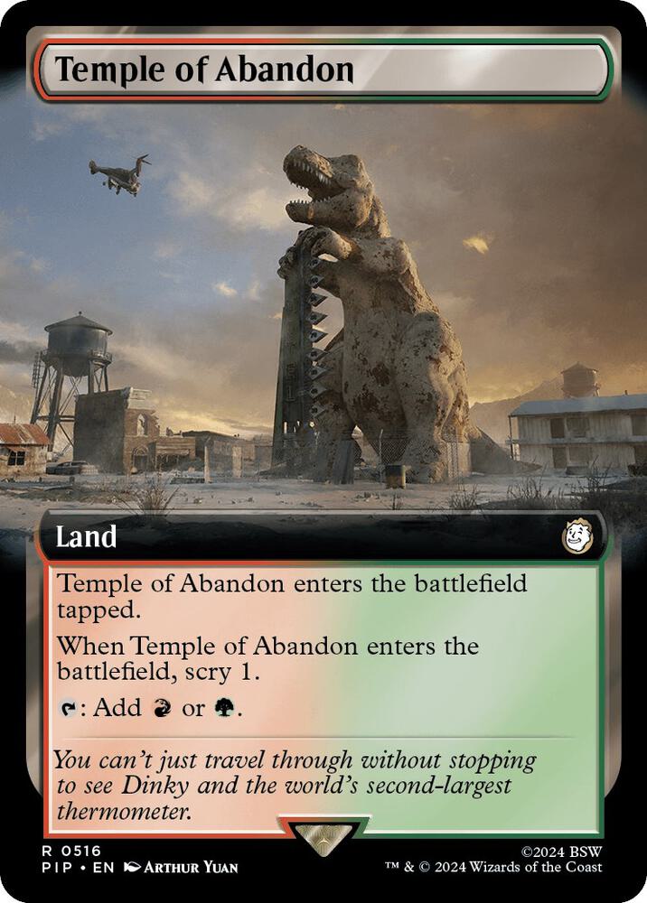 Temple of Abandon (Extended Art) - Universes Beyond: Fallout (PIP) NM