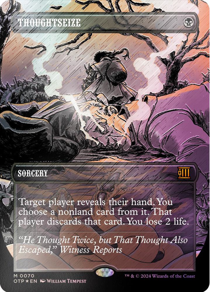 Thoughtseize (Textured Foil) - Outlaws of Thunder Junction: Breaking News (OTP) NM *FOIL*
