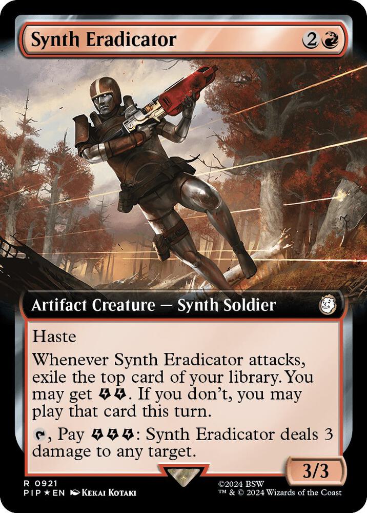 Synth Eradicator (Extended Art) (Surge Foil) - Universes Beyond: Fallout (PIP) NM *FOIL*