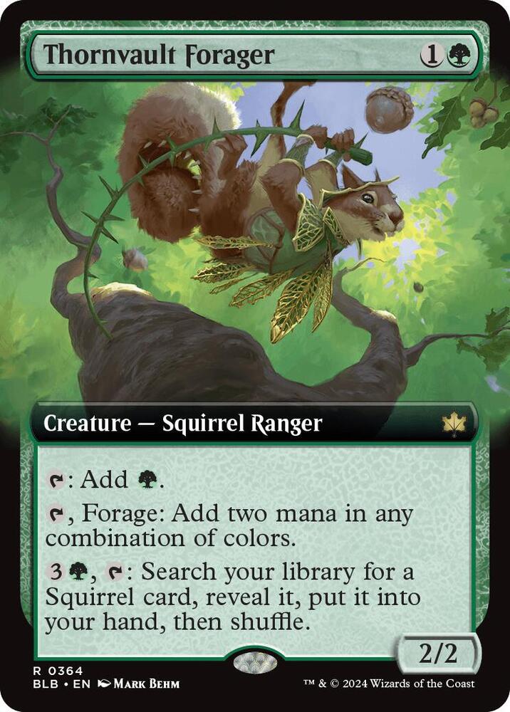Thornvault Forager (Extended Art) - Bloomburrow (BLB) NM