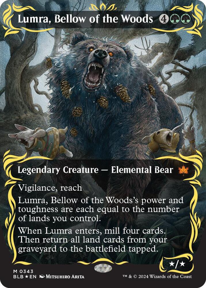 Lumra, Bellow of the Woods (Borderless) (Raised Foil) - Bloomburrow (BLB) NM *FOIL*