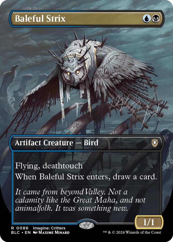 Baleful Strix (Borderless) - Commander: Bloomburrow (BLC) NM