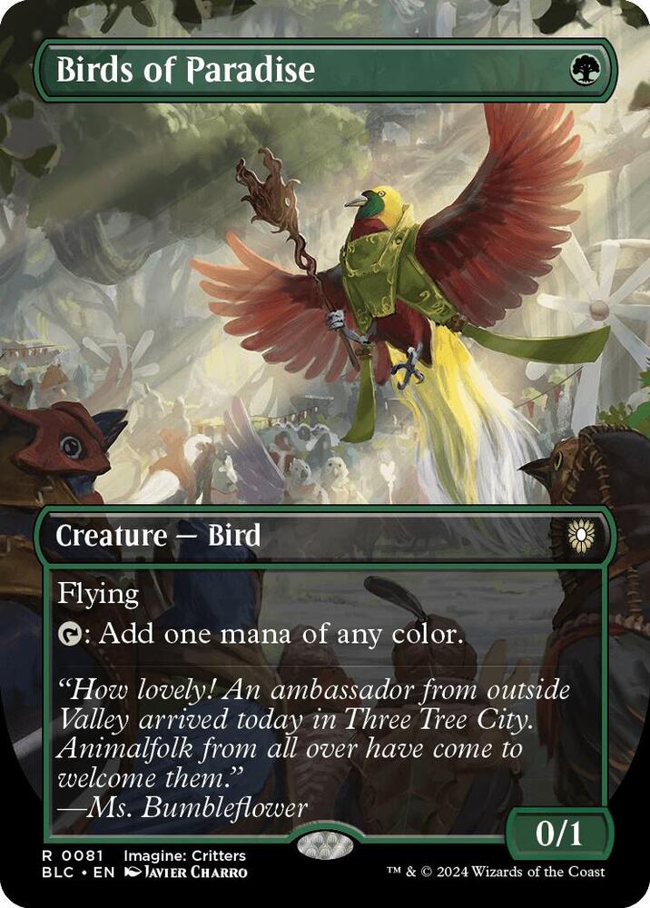 Birds of Paradise (Borderless) - Commander: Bloomburrow (BLC) NM