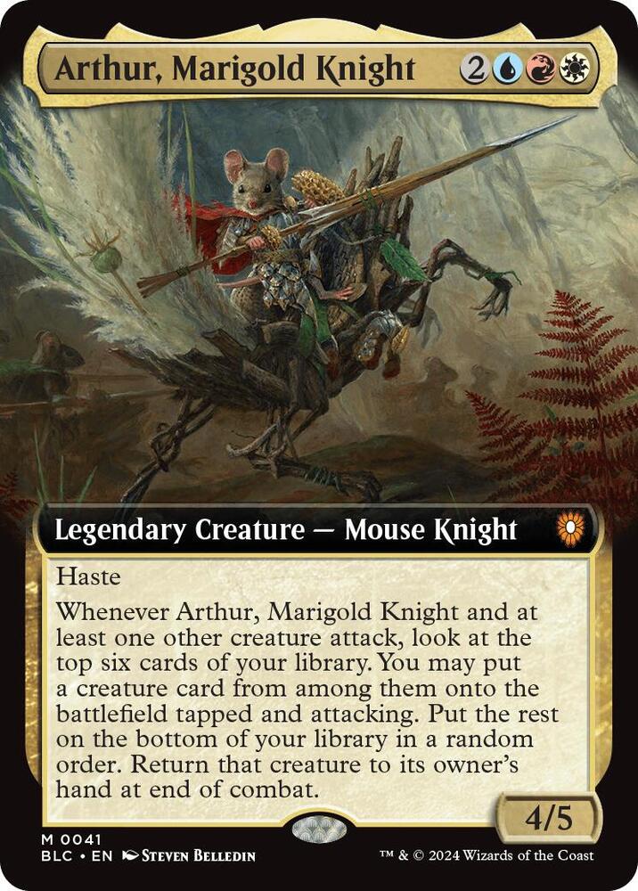 Arthur, Marigold Knight (Extended Art) - Commander: Bloomburrow (BLC) LP
