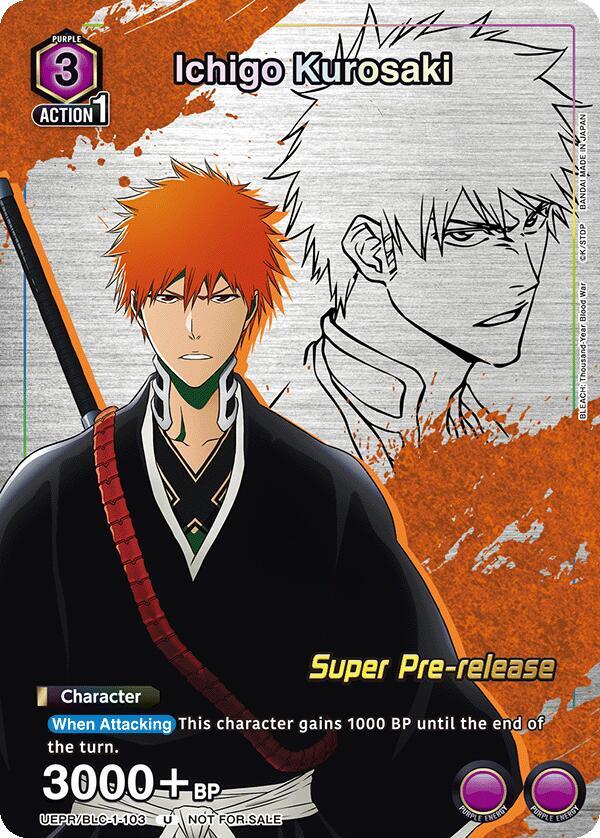 Ichigo Kurosaki (Super Pre-Release Event Participation) - UE01ST: BLEACH: Thousand-Year Blood War Super Pre-Release Starter Deck (UE01ST_PRE) NM *FOIL* SEALED