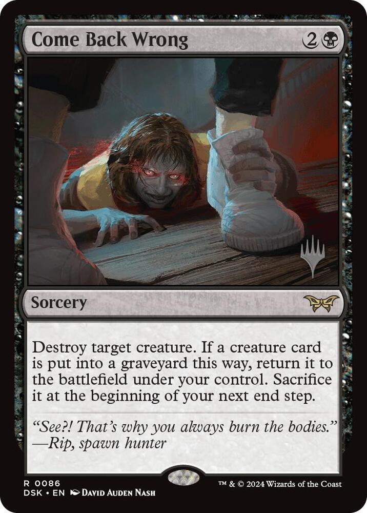 Come Back Wrong (0086) - Promo Pack: Duskmourn: House of Horror (PPDSK) NM *FOIL*