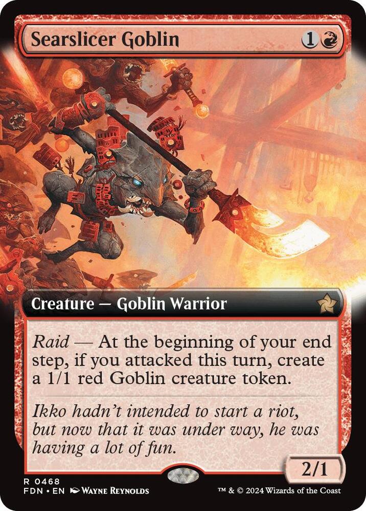 Searslicer Goblin (Extended Art) - Foundations (FDN) NM *FOIL*