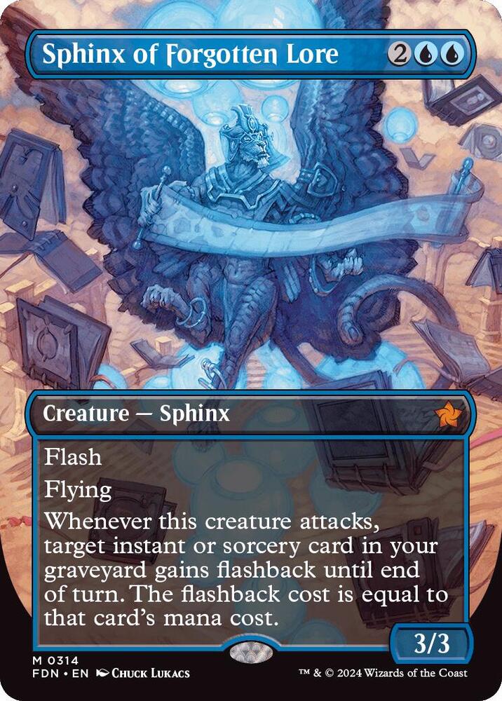 Sphinx of Forgotten Lore (Borderless) - Foundations (FDN) NM