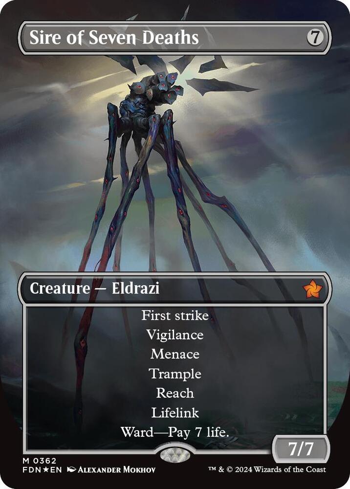 Sire of Seven Deaths (Borderless) (Mana Foil) - Foundations (FDN) NM *FOIL*