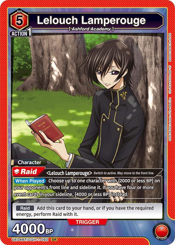 Lelouch Lamperouge (092) - UE04BT: CODE GEASS: Lelouch of the Rebellion (UE04BT) NM *FOIL*