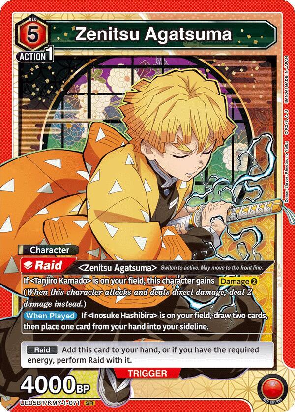Zenitsu Agatsuma (071) - UE05BT: Demon Slayer: Kimetsu no Yaiba (UE05BT) NM *FOIL*