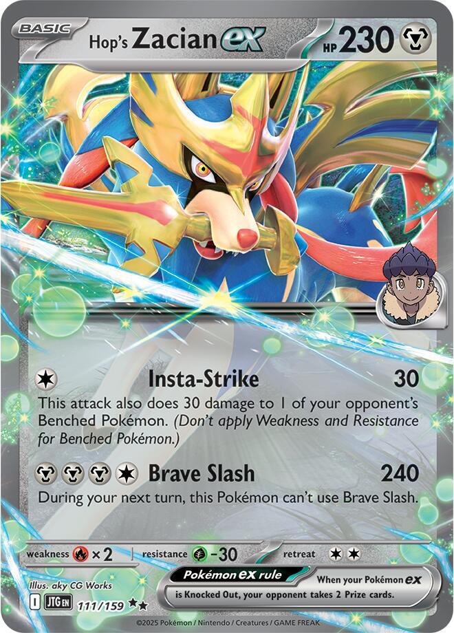Hop's Zacian ex - 111/159 - SV09: Journey Together (JTG) NM *FOIL*