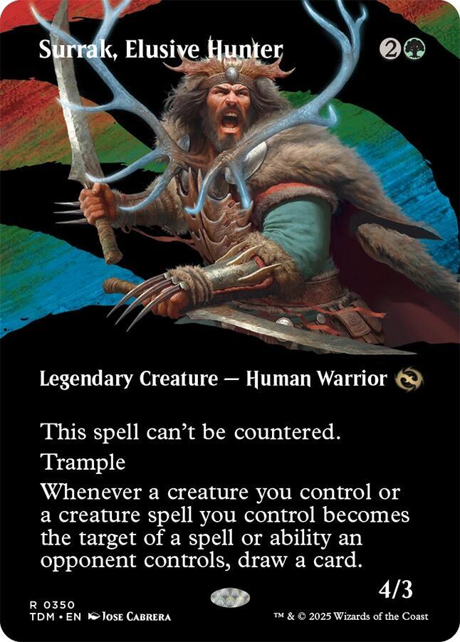 Surrak, Elusive Hunter (Borderless) - Tarkir: Dragonstorm (TDM) NM