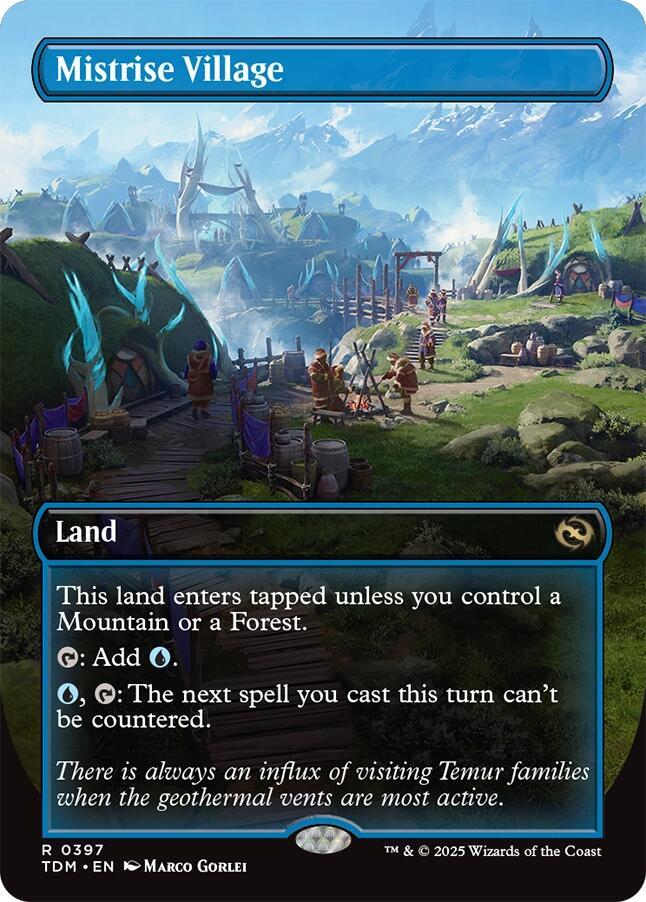 Mistrise Village (Borderless) - Tarkir: Dragonstorm (TDM) NM