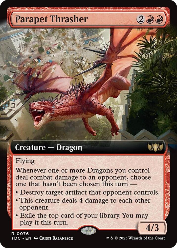 Parapet Thrasher (Extended Art) - Commander: Tarkir: Dragonstorm (TDC) NM