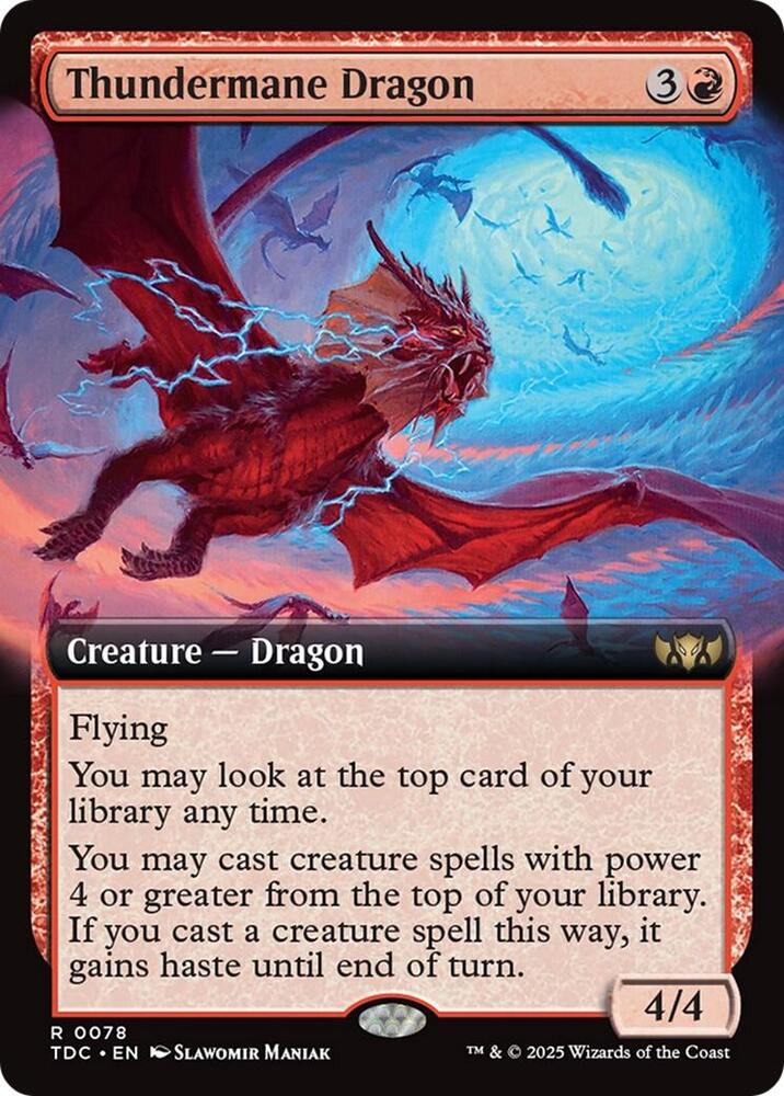Thundermane Dragon (Extended Art) - Commander: Tarkir: Dragonstorm (TDC) NM