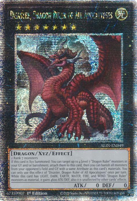 Disaster, Dragon Ruler of All Apocalypses (Quarter Century Secret Rare) - Alliance Insight (ALIN) NM